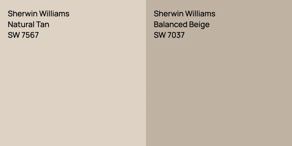 Sherwin Williams Natural Tan vs. Sherwin Williams Balanced Beige