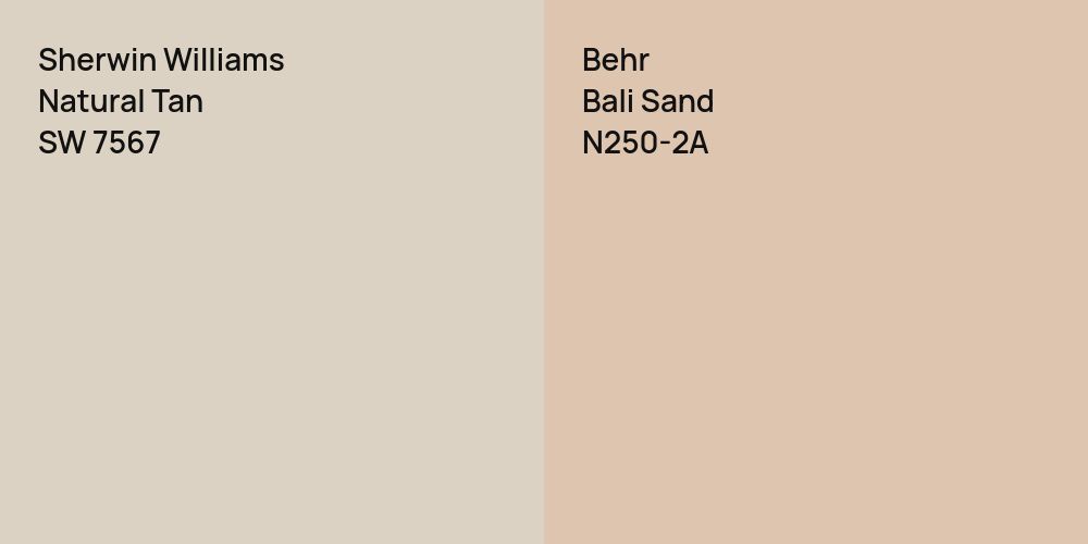 Sherwin Williams Natural Tan vs. Behr Bali Sand