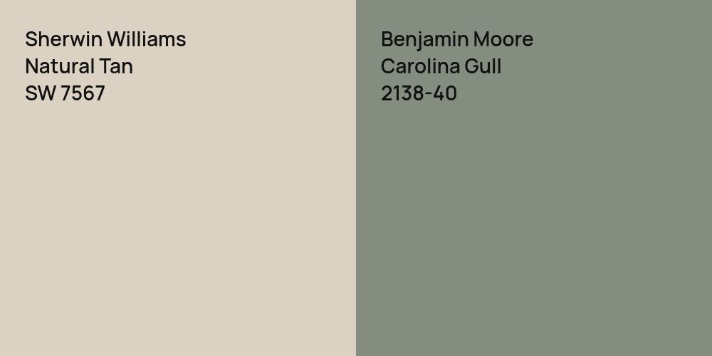 Sherwin Williams Natural Tan vs. Benjamin Moore Carolina Gull