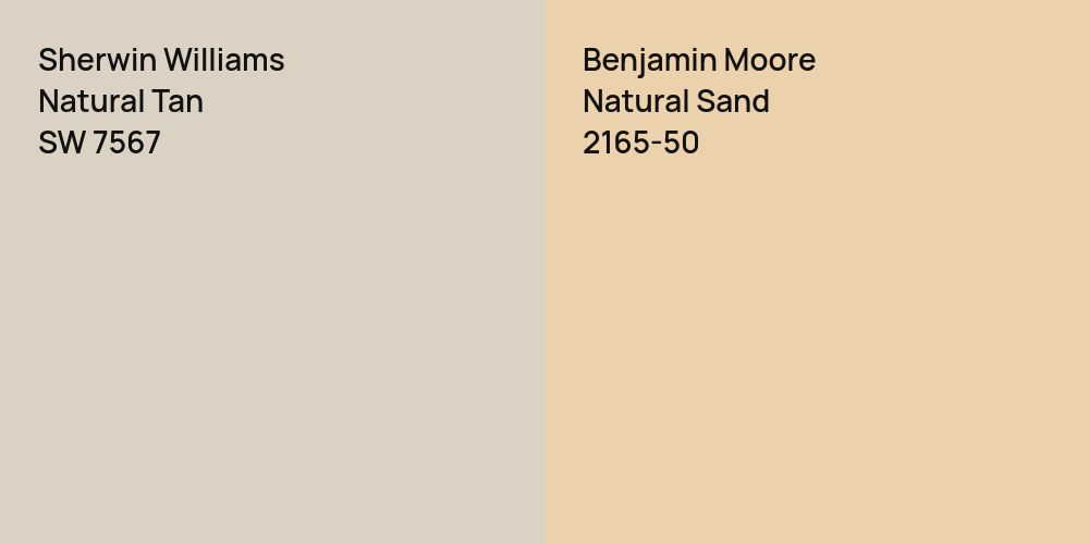 Sherwin Williams Natural Tan vs. Benjamin Moore Natural Sand