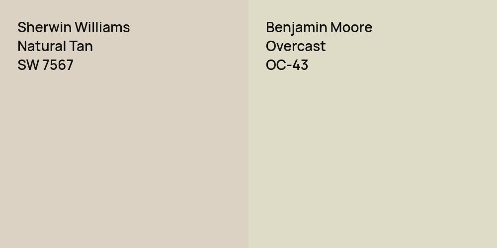 Sherwin Williams Natural Tan vs. Benjamin Moore Overcast