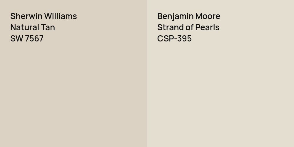 Sherwin Williams Natural Tan vs. Benjamin Moore Strand of Pearls