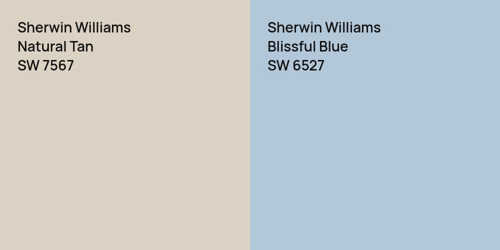 Sherwin Williams Natural Tan vs. Sherwin Williams Blissful Blue