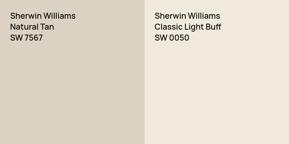 Sherwin Williams Natural Tan vs. Sherwin Williams Classic Light Buff