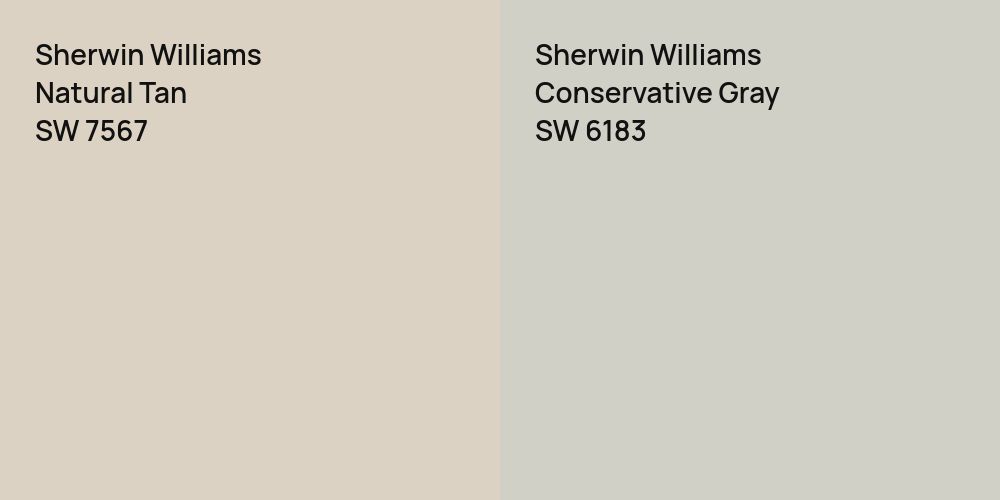 Sherwin Williams Natural Tan vs. Sherwin Williams Conservative Gray