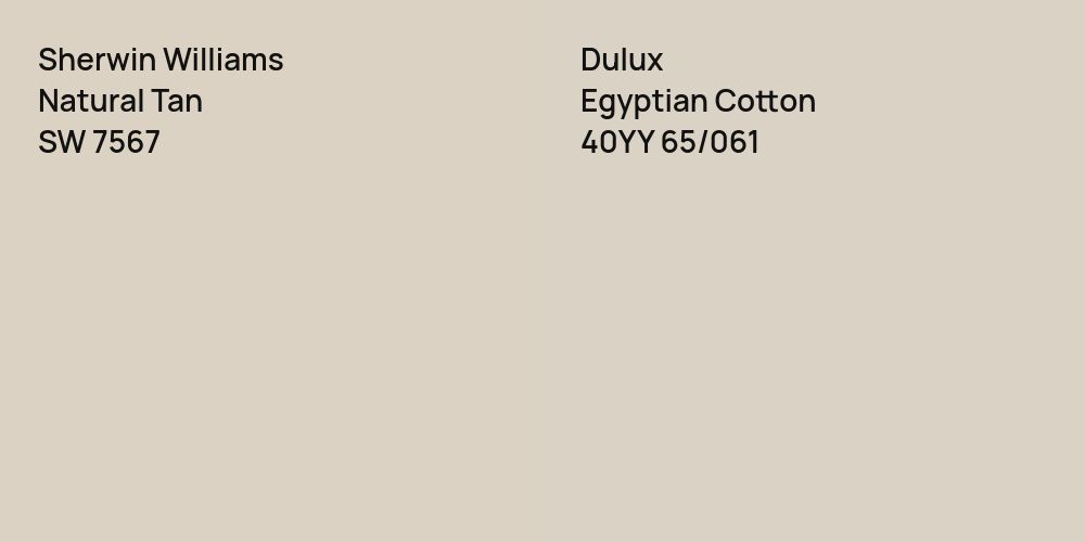 Sherwin Williams Natural Tan vs. Dulux Egyptian Cotton