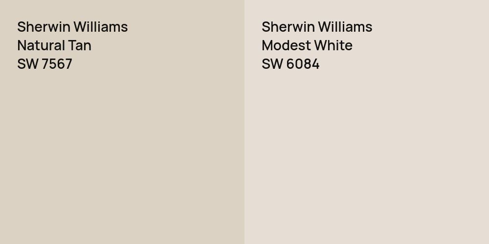 Sherwin Williams Natural Tan vs. Sherwin Williams Modest White