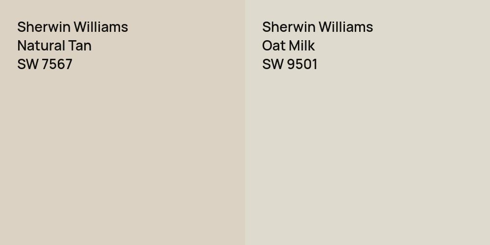 Sherwin Williams Natural Tan vs. Sherwin Williams Oat Milk