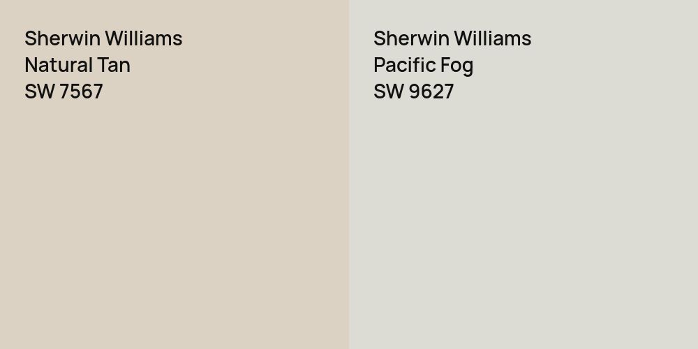 Sherwin Williams Natural Tan vs. Sherwin Williams Pacific Fog