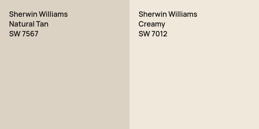 Sherwin Williams Natural Tan vs. Sherwin Williams Creamy