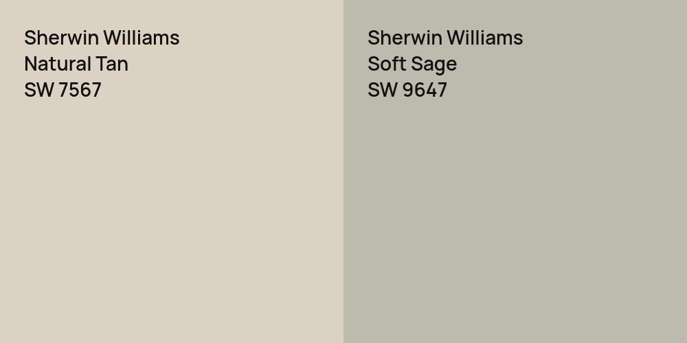 Sherwin Williams Natural Tan vs. Sherwin Williams Soft Sage