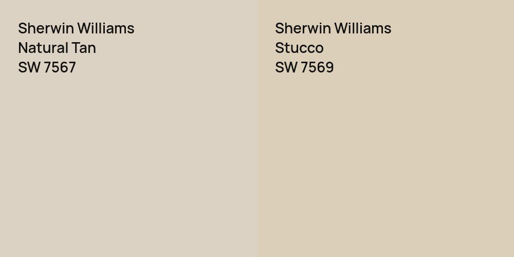 Sherwin Williams Natural Tan vs. Sherwin Williams Stucco