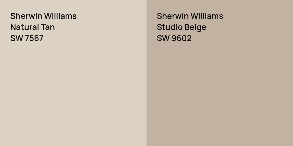 Sherwin Williams Natural Tan vs. Sherwin Williams Studio Beige