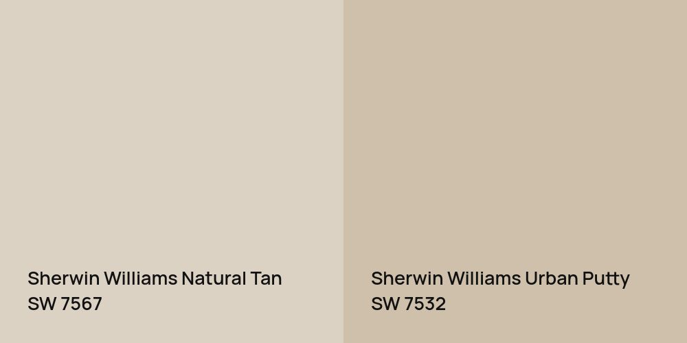 Sherwin Williams Natural Tan vs. Sherwin Williams Urban Putty