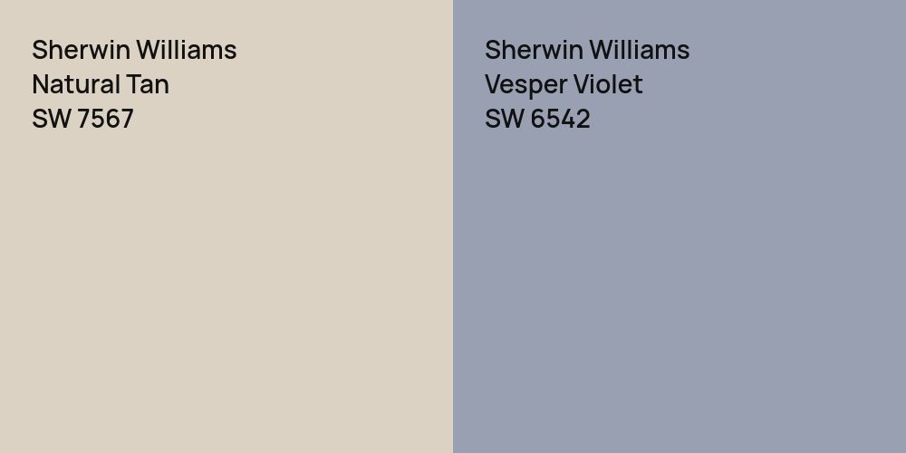 Sherwin Williams Natural Tan vs. Sherwin Williams Vesper Violet