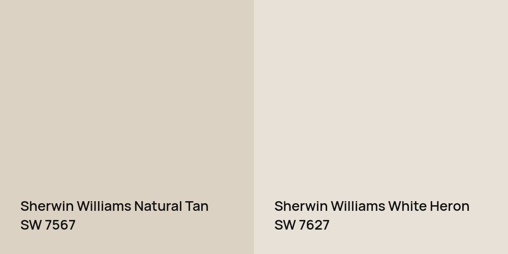 Sherwin Williams Natural Tan vs. Sherwin Williams White Heron