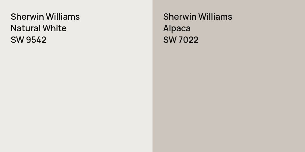 Sherwin Williams Natural White vs. Sherwin Williams Alpaca