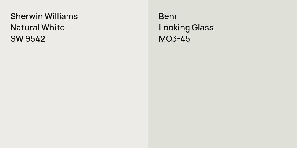 Sherwin Williams Natural White vs. Behr Looking Glass