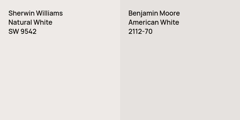 Sherwin Williams Natural White vs. Benjamin Moore American White