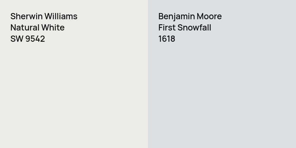 Sherwin Williams Natural White vs. Benjamin Moore First Snowfall