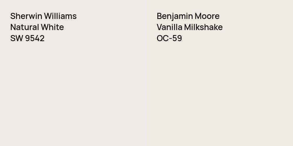 Sherwin Williams Natural White vs. Benjamin Moore Vanilla Milkshake