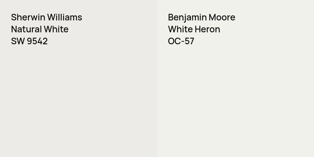 Sherwin Williams Natural White vs. Benjamin Moore White Heron