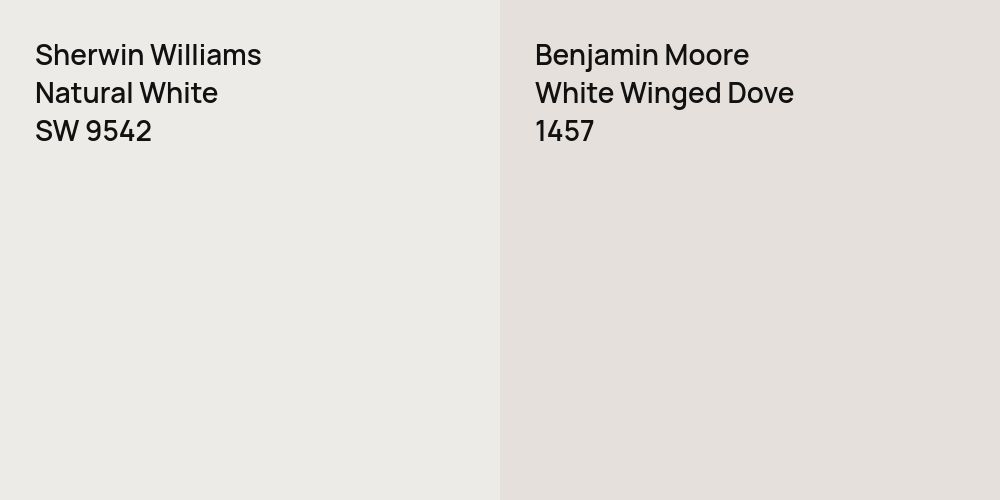 Sherwin Williams Natural White vs. Benjamin Moore White Winged Dove