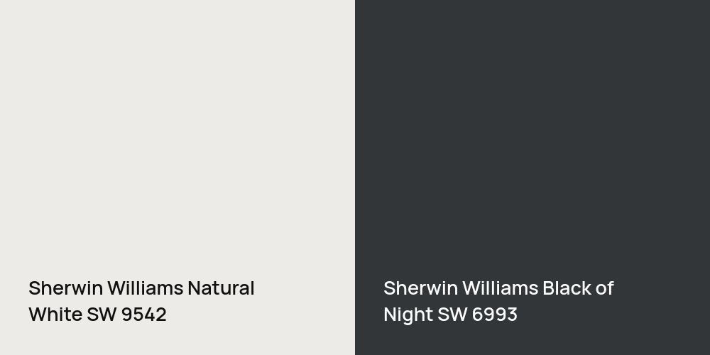 Sherwin Williams Natural White vs. Sherwin Williams Black of Night