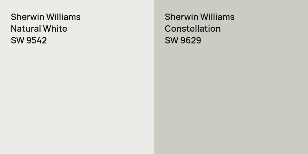 Sherwin Williams Natural White vs. Sherwin Williams Constellation