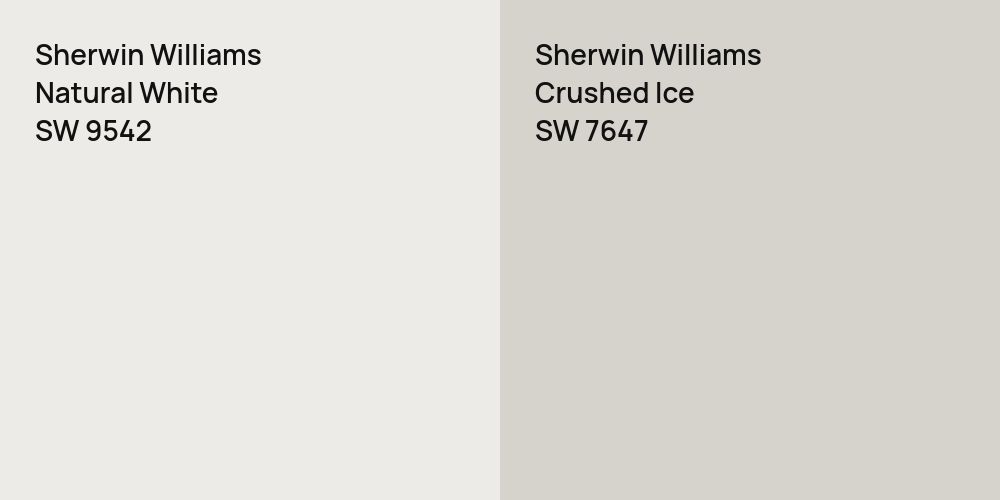 Sherwin Williams Natural White vs. Sherwin Williams Crushed Ice