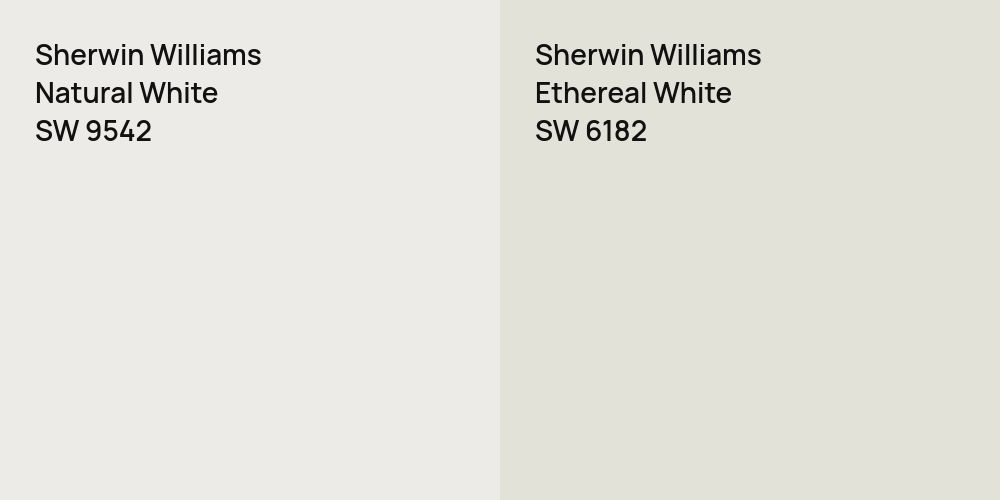 Sherwin Williams Natural White vs. Sherwin Williams Ethereal White