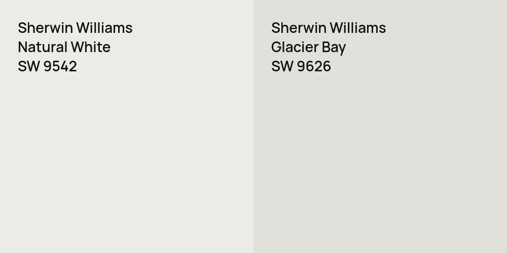 Sherwin Williams Natural White vs. Sherwin Williams Glacier Bay