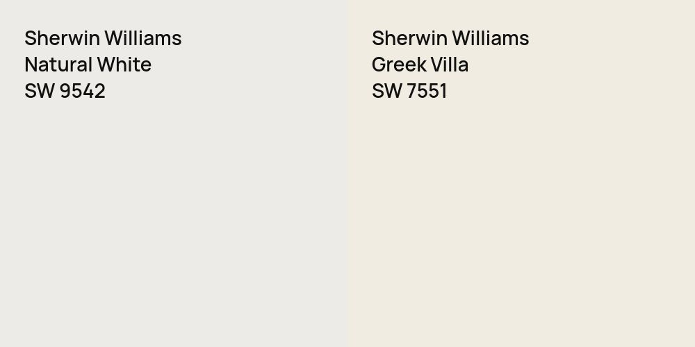 Sherwin Williams Natural White vs. Sherwin Williams Greek Villa