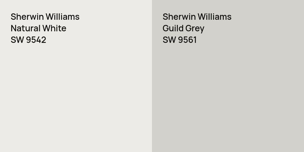 Sherwin Williams Natural White vs. Sherwin Williams Guild Grey