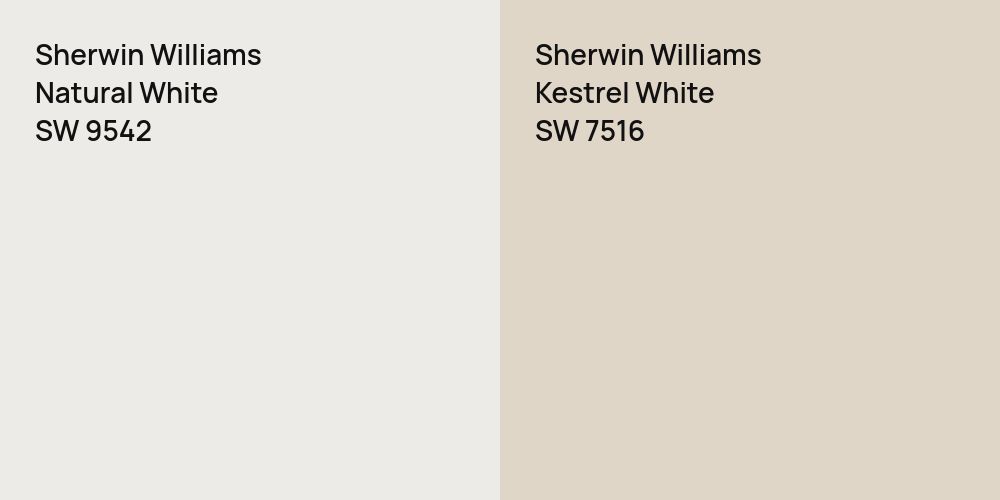 Sherwin Williams Natural White vs. Sherwin Williams Kestrel White