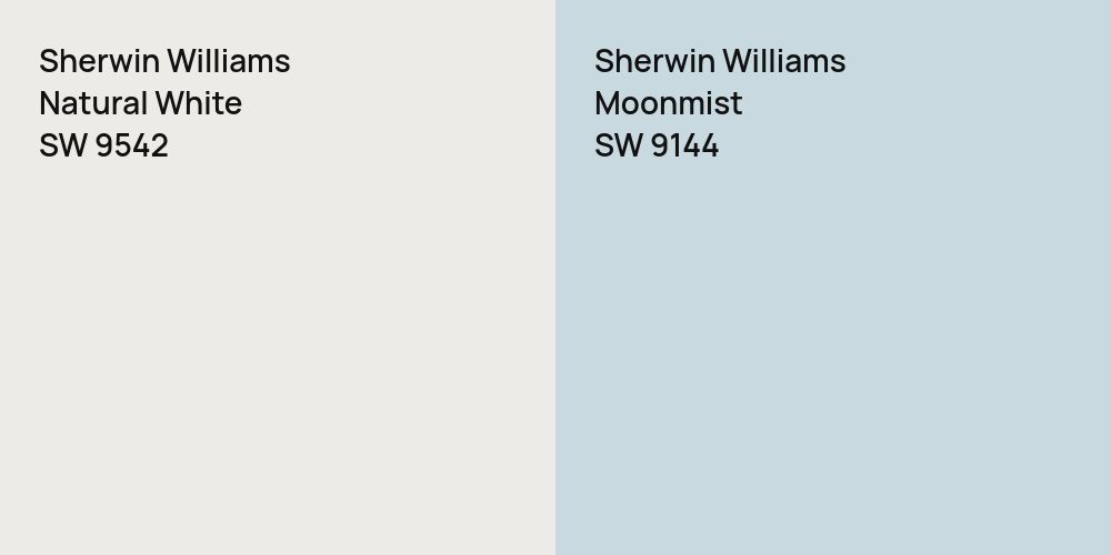 Sherwin Williams Natural White vs. Sherwin Williams Moonmist