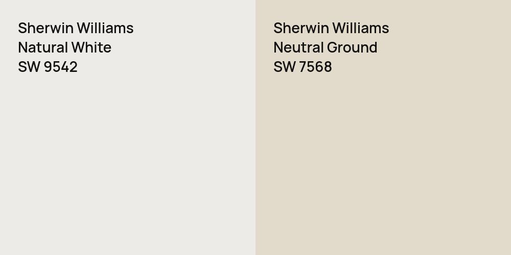 Sherwin Williams Natural White vs. Sherwin Williams Neutral Ground