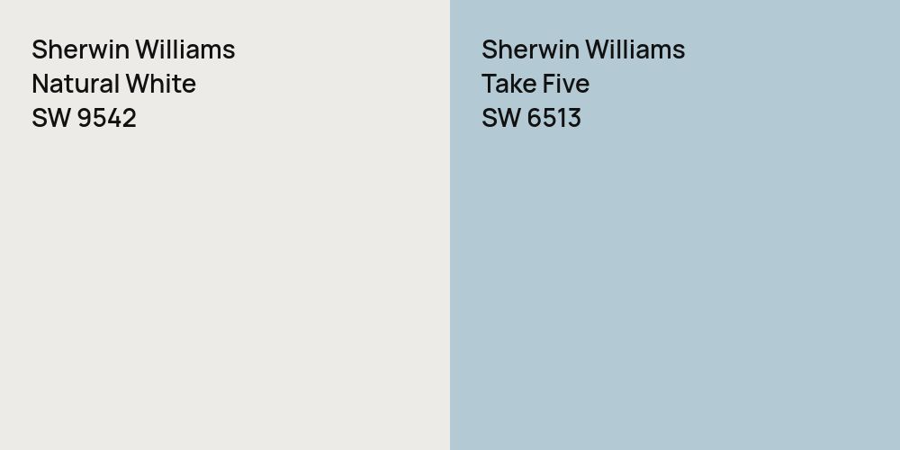 Sherwin Williams Natural White vs. Sherwin Williams Take Five