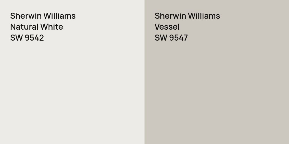 Sherwin Williams Natural White vs. Sherwin Williams Vessel