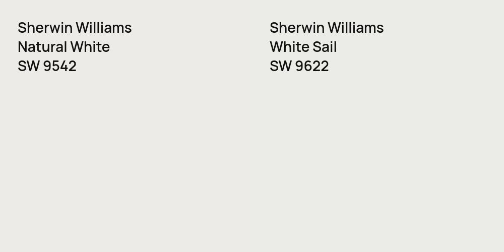 Sherwin Williams Natural White vs. Sherwin Williams White Sail