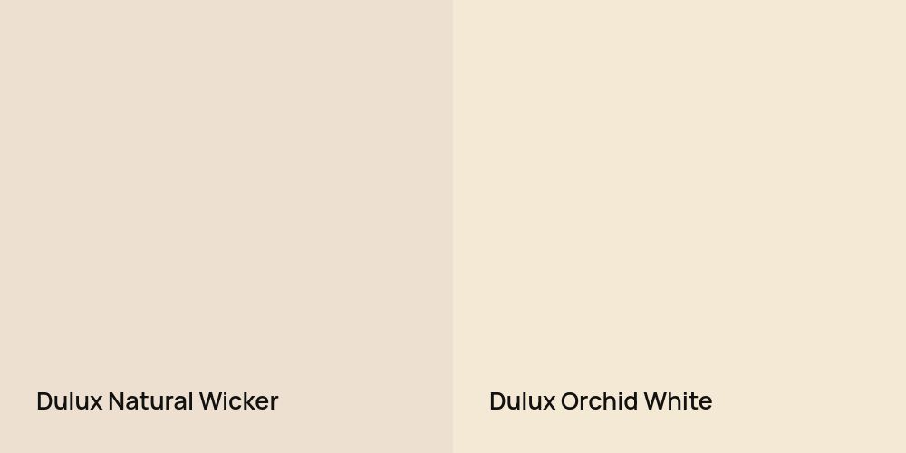 Dulux Natural Wicker vs. Dulux Orchid White