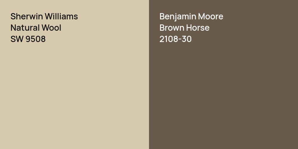 Sherwin Williams Natural Wool vs. Benjamin Moore Brown Horse