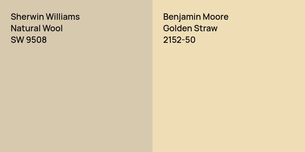 Sherwin Williams Natural Wool vs. Benjamin Moore Golden Straw