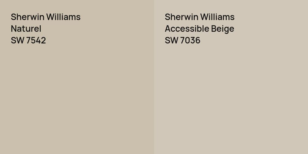 Sherwin Williams Naturel vs. Sherwin Williams Accessible Beige