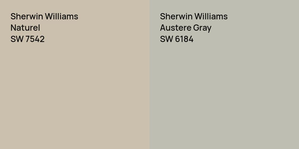 Sherwin Williams Naturel vs. Sherwin Williams Austere Gray