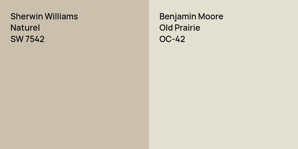 Sherwin Williams Naturel vs. Benjamin Moore Old Prairie