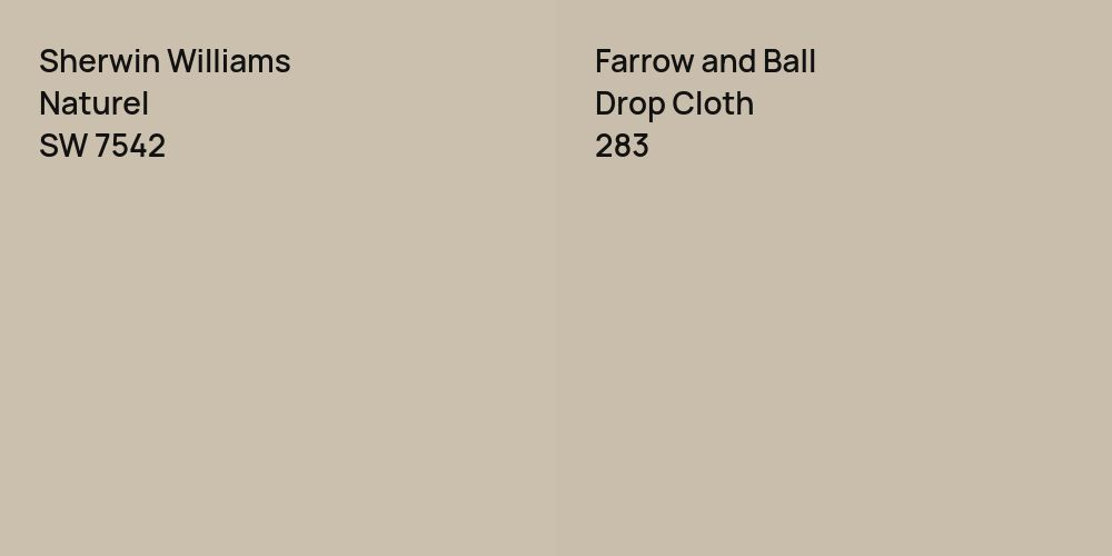 Sherwin Williams Naturel vs. Farrow and Ball Drop Cloth