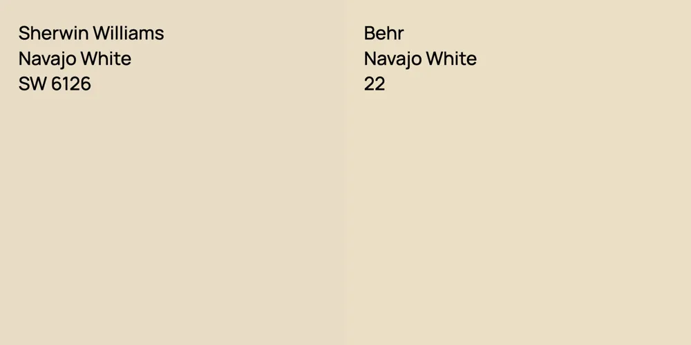 Sherwin Williams Navajo White vs. Behr Navajo White