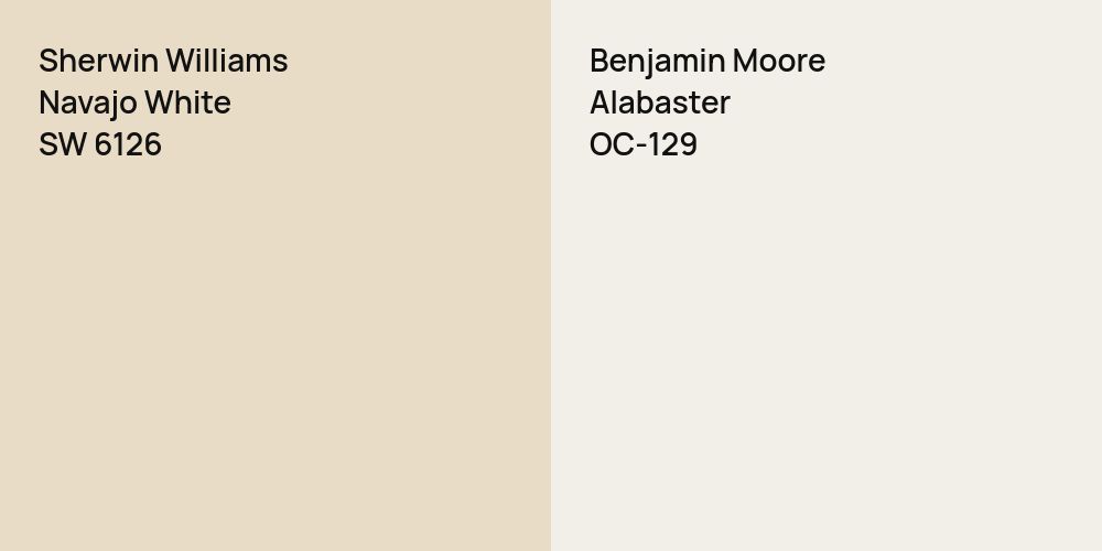 Sherwin Williams Navajo White vs. Benjamin Moore Alabaster