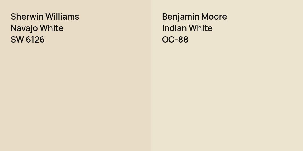 Sherwin Williams Navajo White vs. Benjamin Moore Indian White